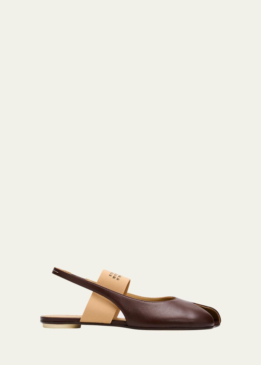 Maison Margiela Tabi Anatomic Numeric Leather Slingback Ballerina