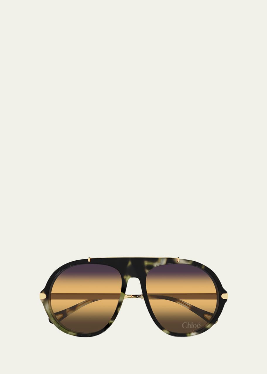 Chloe 58mm Acetate & Metal Aviator Sunglasses - Bergdorf Goodman