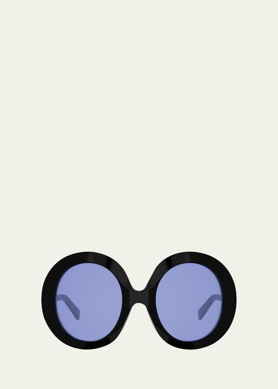 Celine Disc 60mm Round Acetate Sunglasses - Bergdorf Goodman display picture 1
