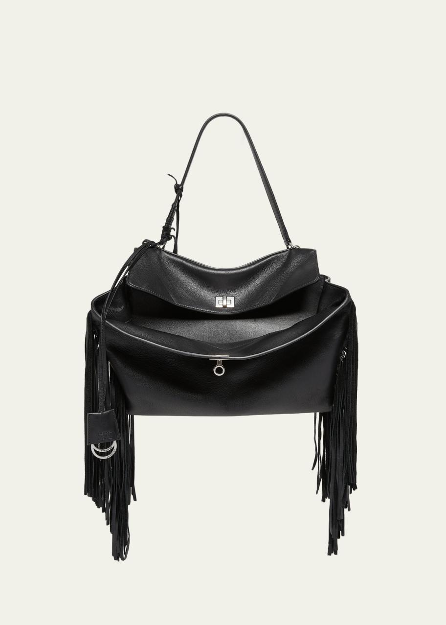Balenciaga Rodeo Medium Leather Fringed Top-Handle Bag - Bergdorf
