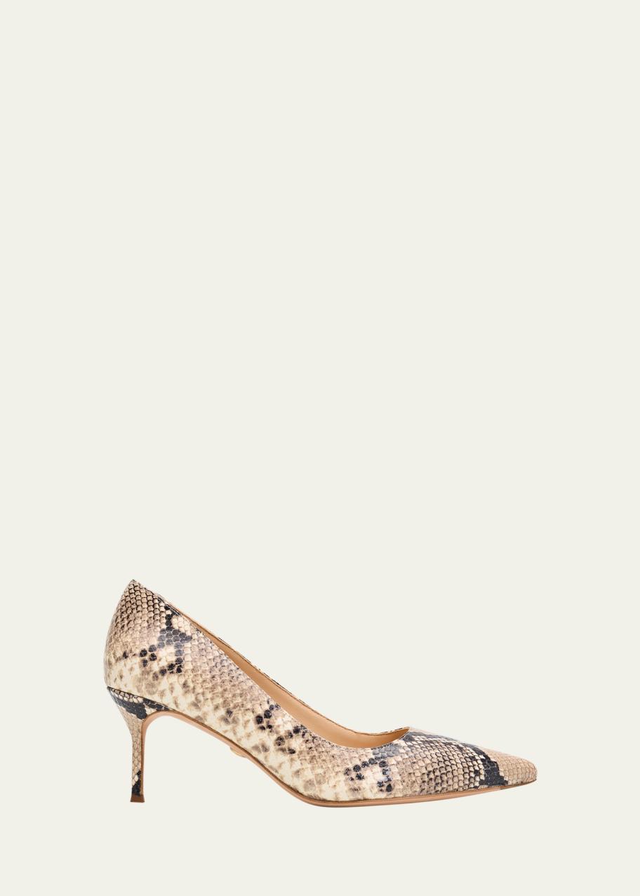 Veronica Beard Rita Snake-Embossed Leather Pointed-Toe Pumps - Bergdorf ...