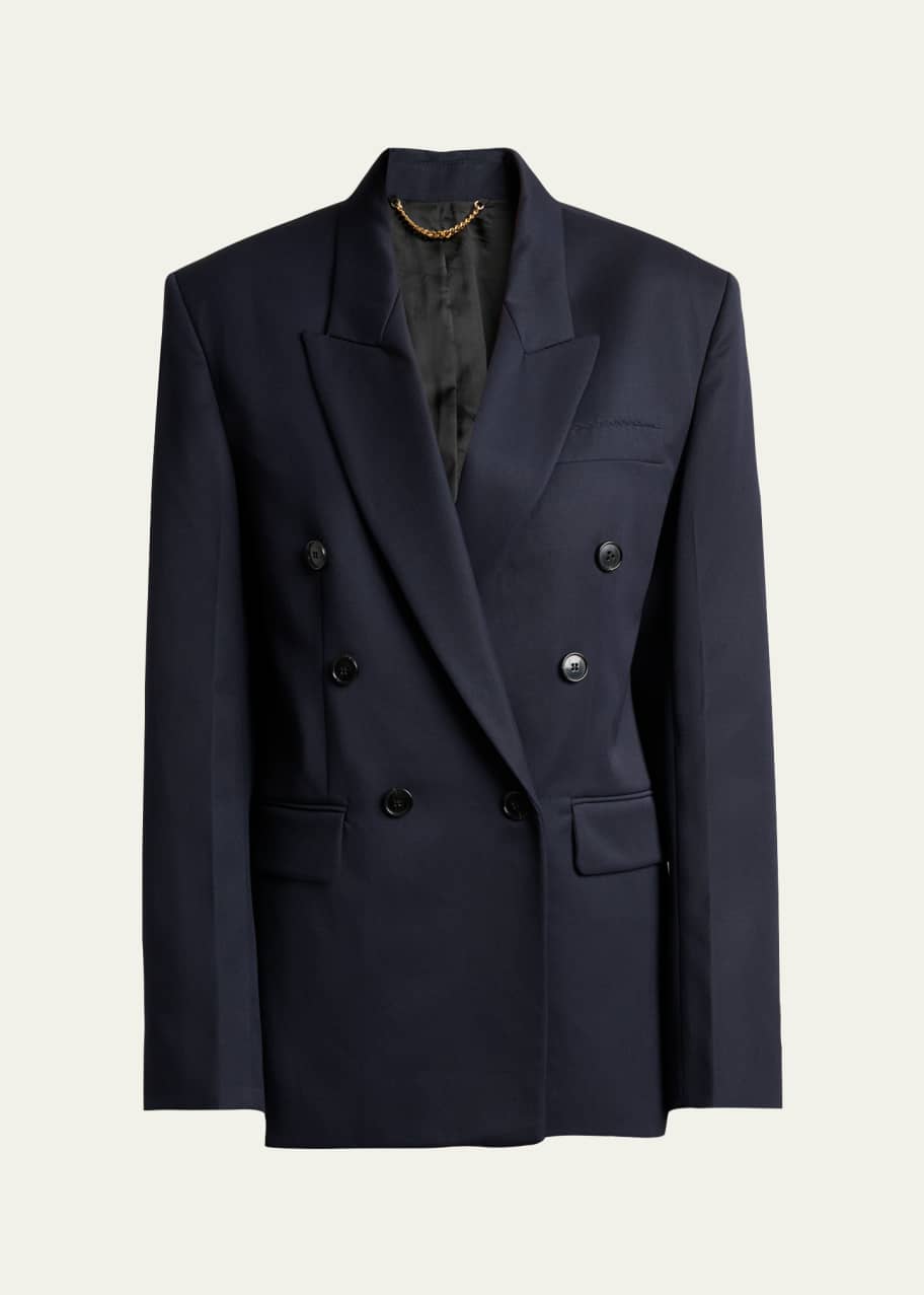 Victoria Beckham Double-Breasted Relaxed Blazer Jacket - Bergdorf