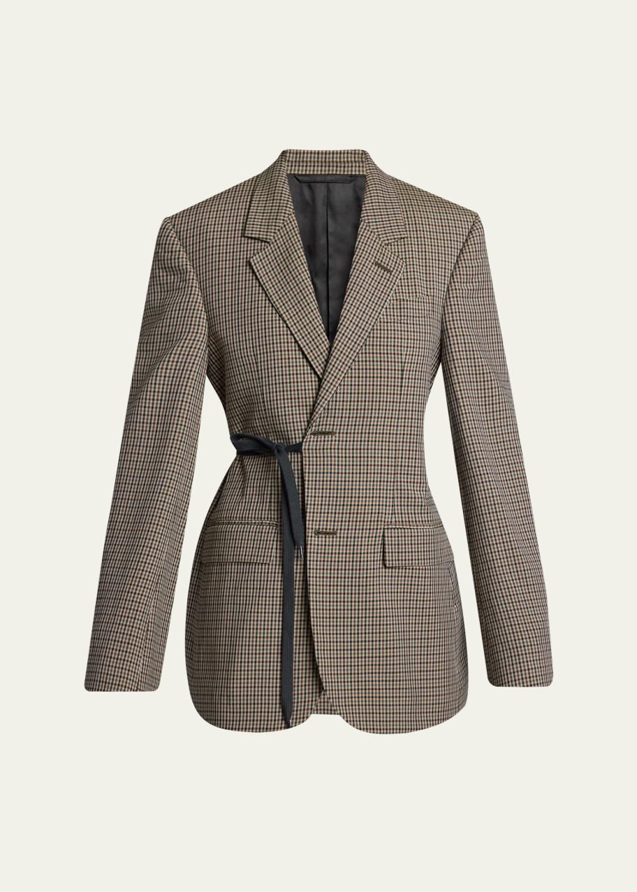 Balenciaga Check Wrap Tailored Jacket - Bergdorf Goodman