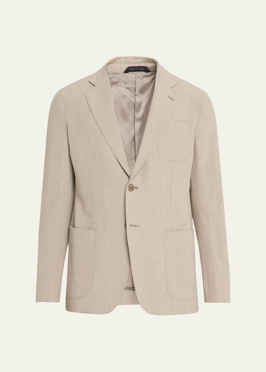 Giorgio Armani Linen Single-Breasted Jacket - Bergdorf Goodman