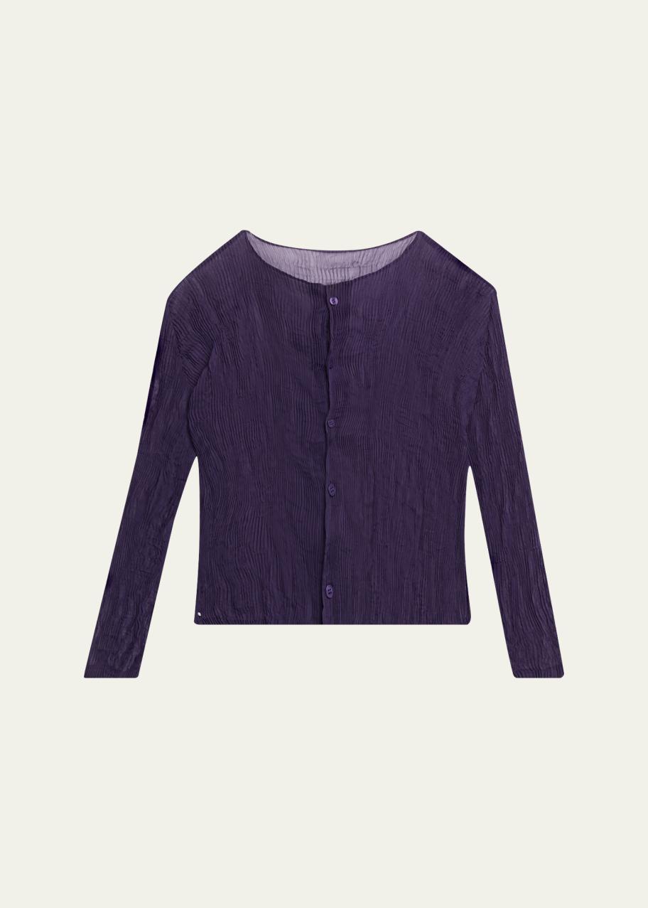 Issey Miyake Twisted Chiffon Plisse Cardigan - Bergdorf Goodman