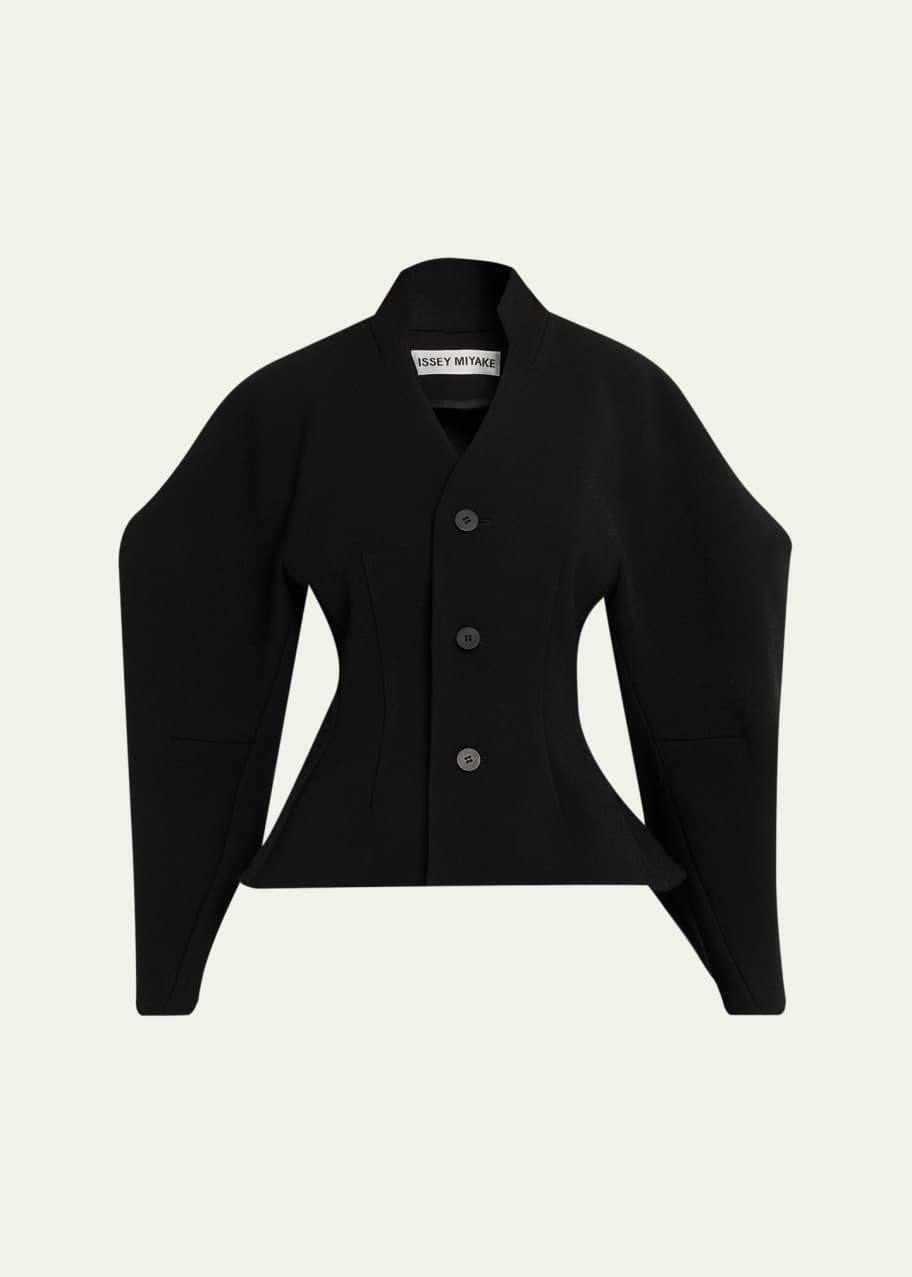 ISSEY MIYAKE ブラック ダブルブレストジャケット Issey Miyake Single-Breasted Sculpted Arms Jacket - Bergdorf Goodman