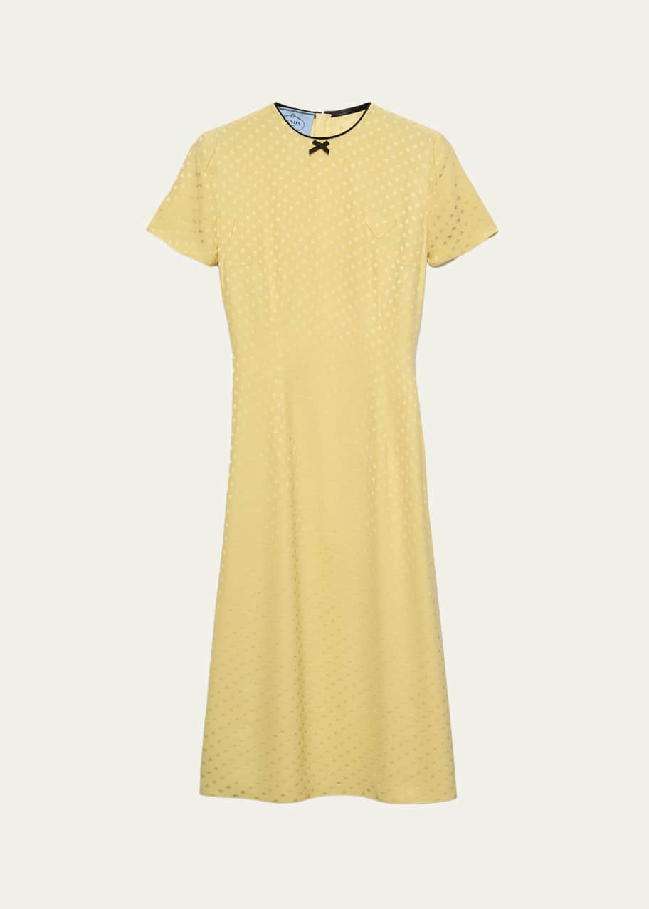 Prada Polka-Dot Silk Midi Dress - Bergdorf Goodman