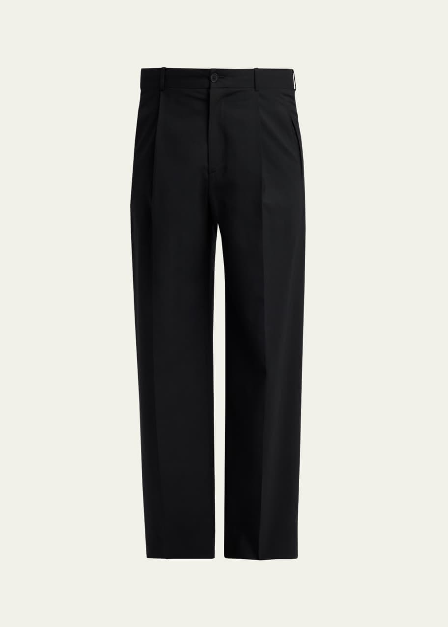 THE ROW Men's Time Pleated Wool-Blend Pants - Bergdorf Goodman
