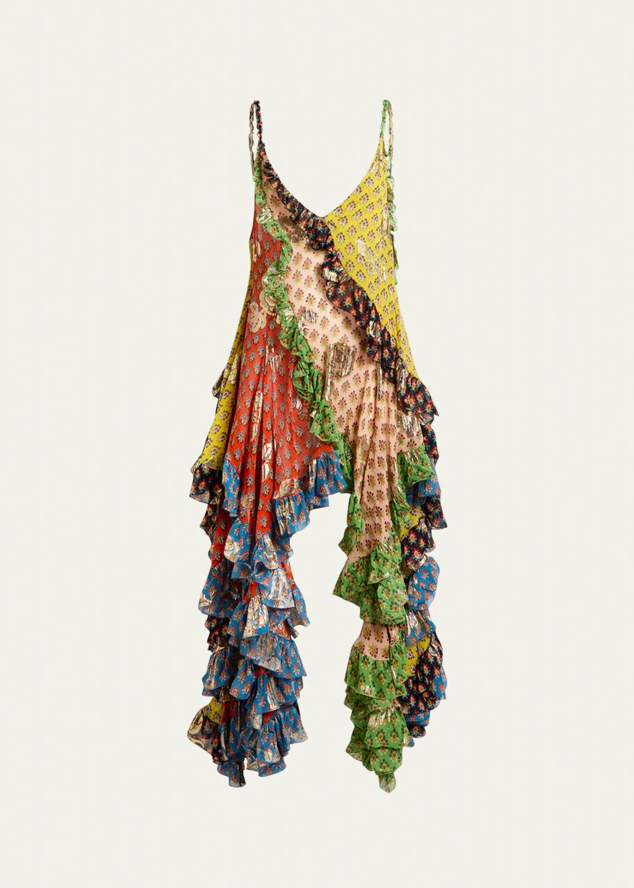 etro asymmetric dress Ruffle Midi elevate your wardrobe! asymmetrical_dress Multi Way Bra for Color:Dark Red