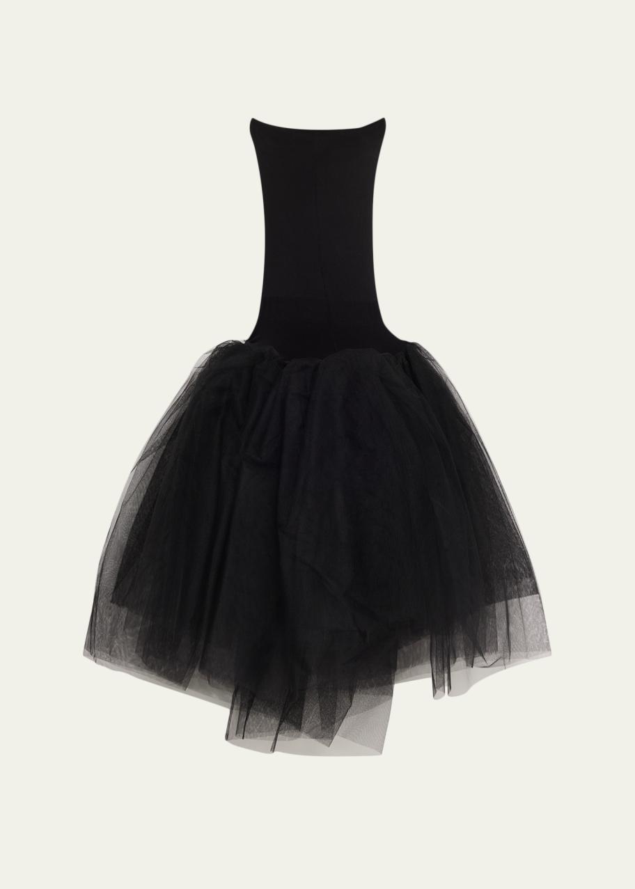Junya Watanabe Drop-Waist Sheer Tulle Midi Skirt - Bergdorf Goodman