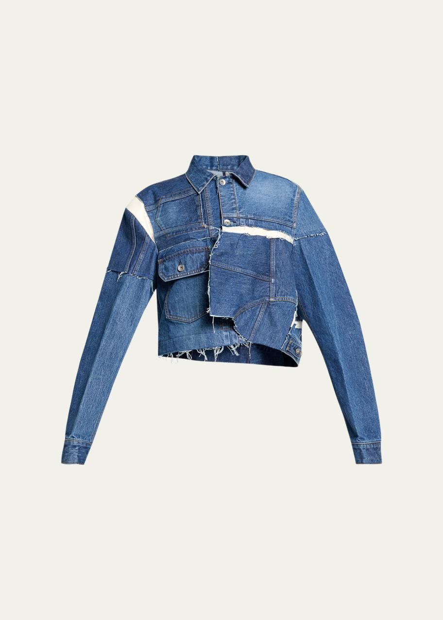 リ*ト様 sacai 切りっぱなし ジャケット sacai Reconstructed Crop Denim Jacket - Bergdorf Goodman