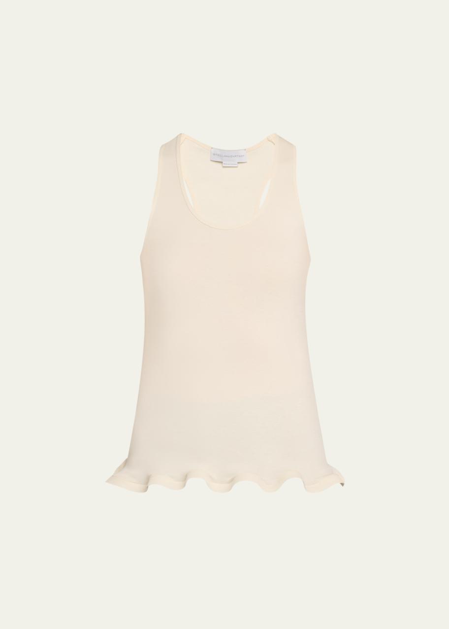 Stella McCartney Frilled Hem Rib Tank Top - Bergdorf Goodman