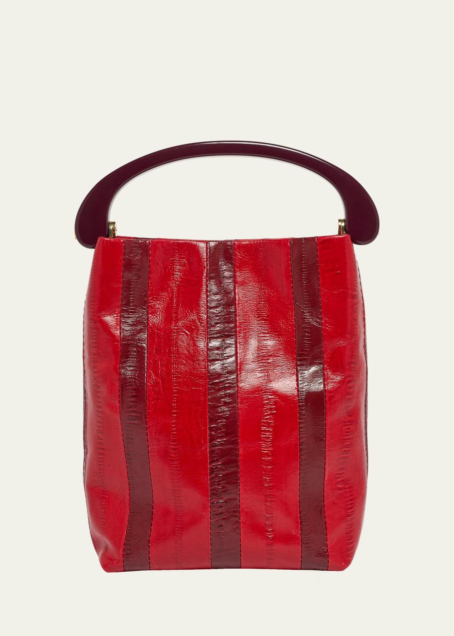 Dries Van Noten Striped Leather Top-Handle Bag - Bergdorf Goodman
