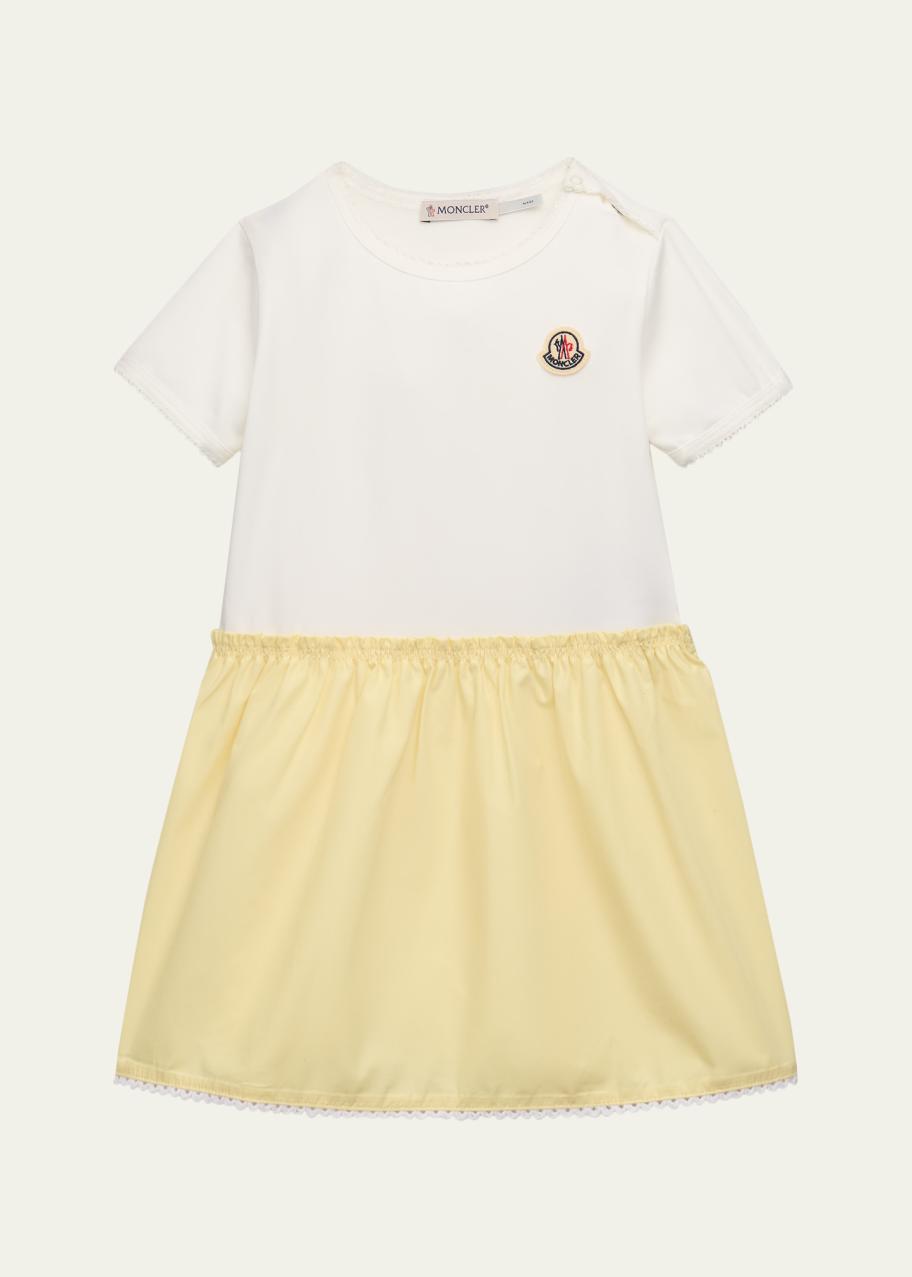 Moncler Girl's Pleated Cotton Logo Dress, Size 6M-3 - Bergdorf Goodman