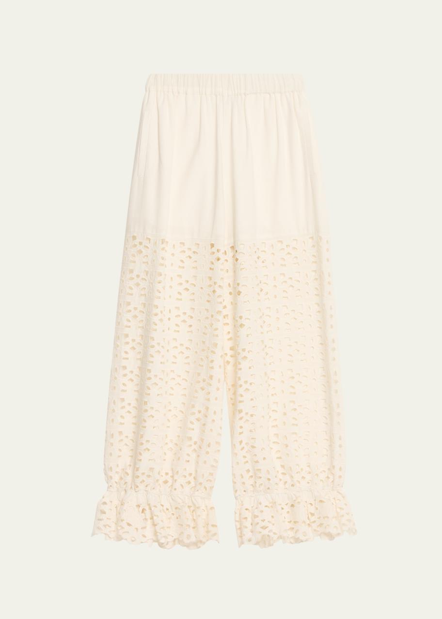 Sea Leila Eyelet Embroidered Pants - Bergdorf Goodman