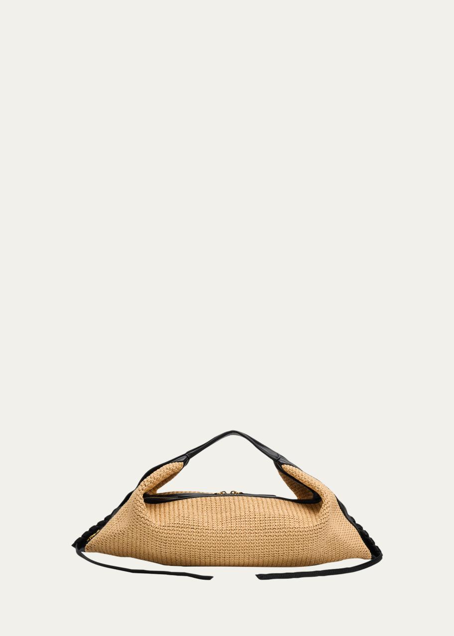 3.1 Phillip Lim Luna Leather-Trim Raffia Shoulder Bag - Bergdorf