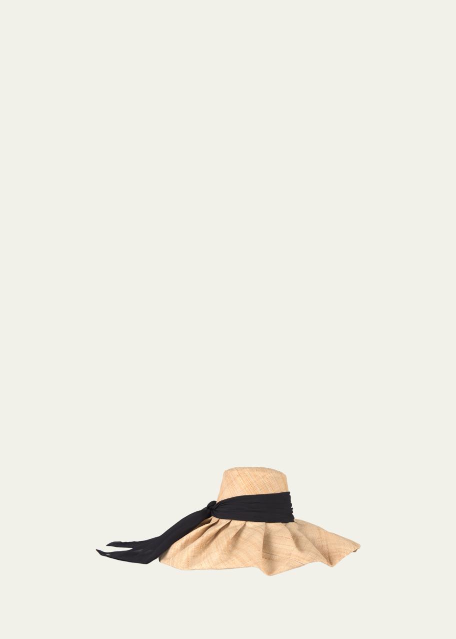 Eugenia Kim Bella Raffia Sun Hat with Chiffon Scarf - Bergdorf Goodman