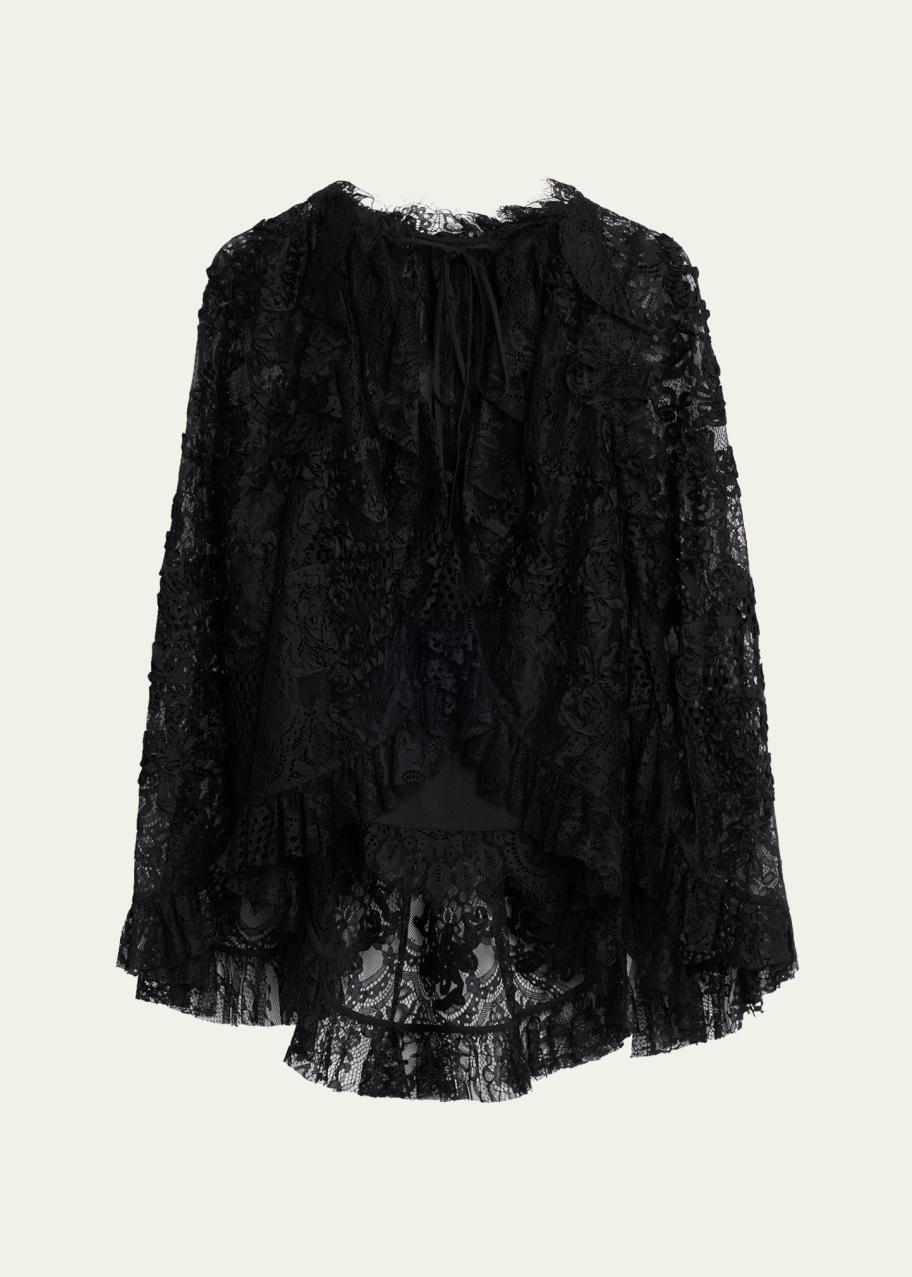 Kobi Halperin Harmony Ruffle-Trim Lace Blouse - Bergdorf Goodman