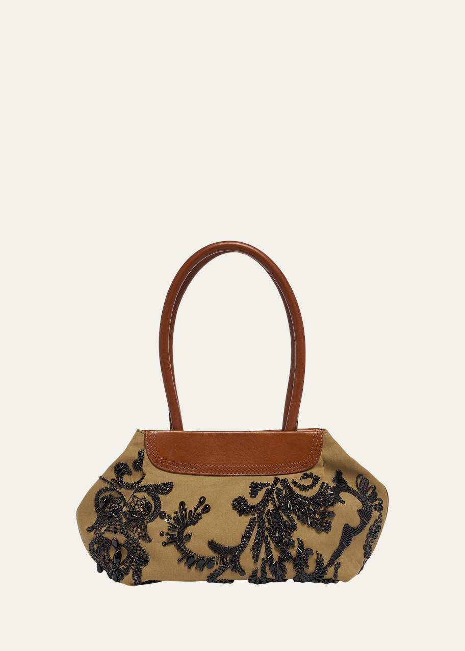 Dries Van Noten Small Beaded Cotton Twill Tote Bag - Bergdorf Goodman