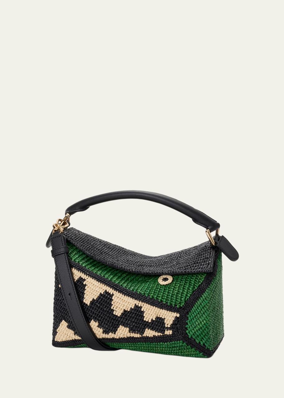 LOEWE x Paula's Ibiza Puzzle Croc Raffia Top-Handle Bag - Bergdorf