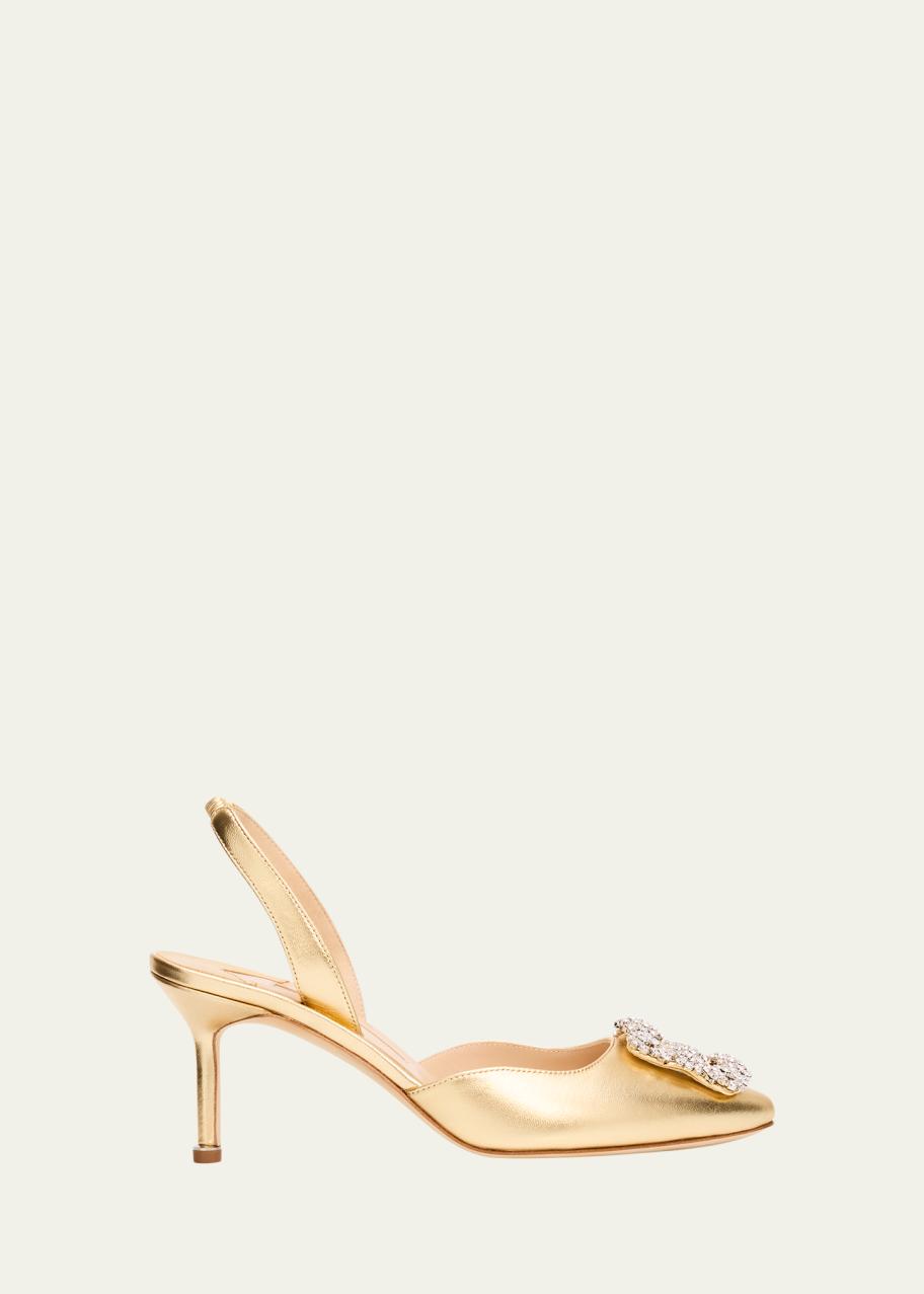 Manolo Blahnik 90mm BB Metallic Leather Pumps - Bergdorf Goodman