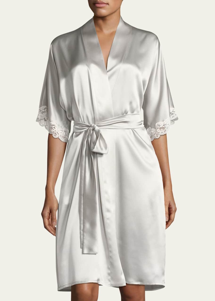 Image 1 of 1: Bijoux Short Silk Robe