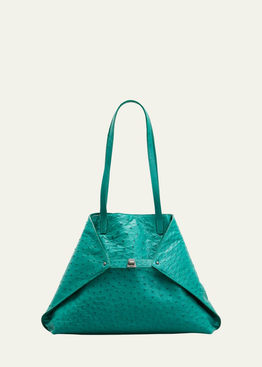 Akris Ai Ostrich Shoulder Bag - Bergdorf Goodman