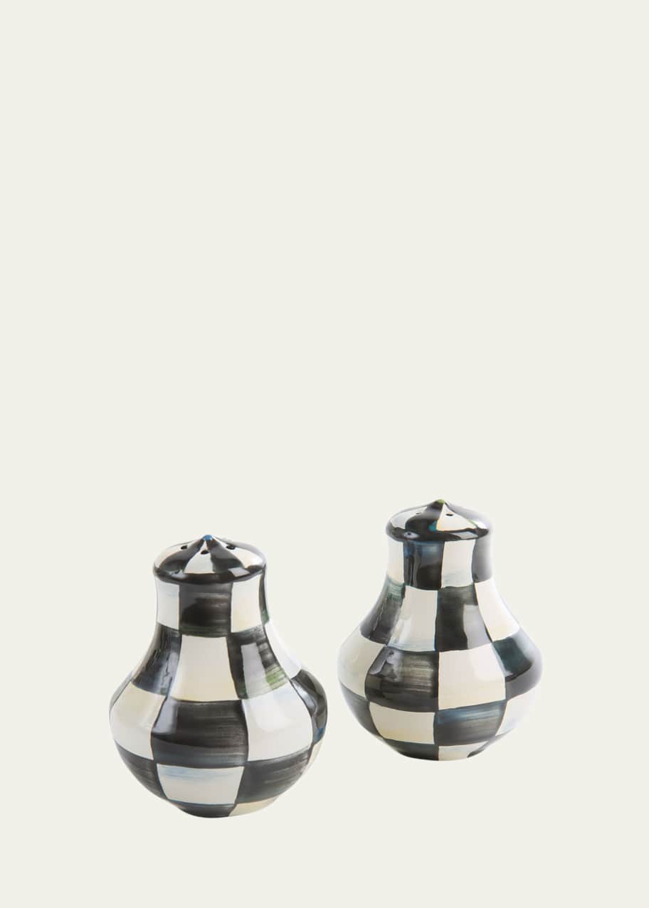 Image 1 of 1: Courtly Check Enamel Salt & Pepper Shakers