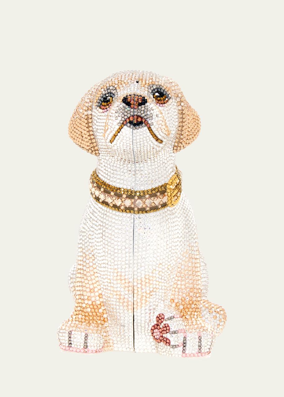 Judith Leiber Couture Luna Puppy Dog Minaudiere Clutch Bag