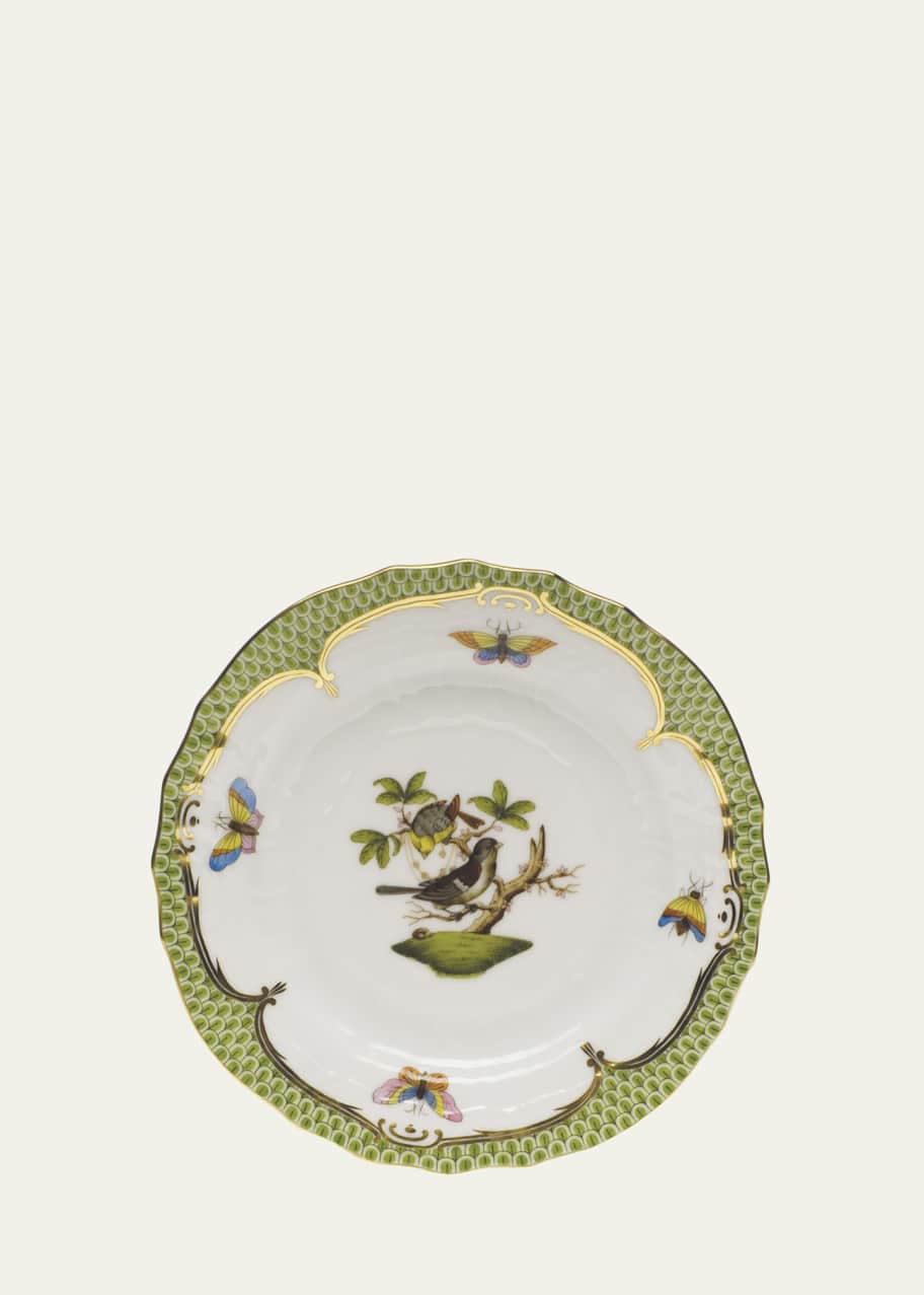 Image 1 of 1: Rothschild Bird Borders Green Bread & Butter Plate #1