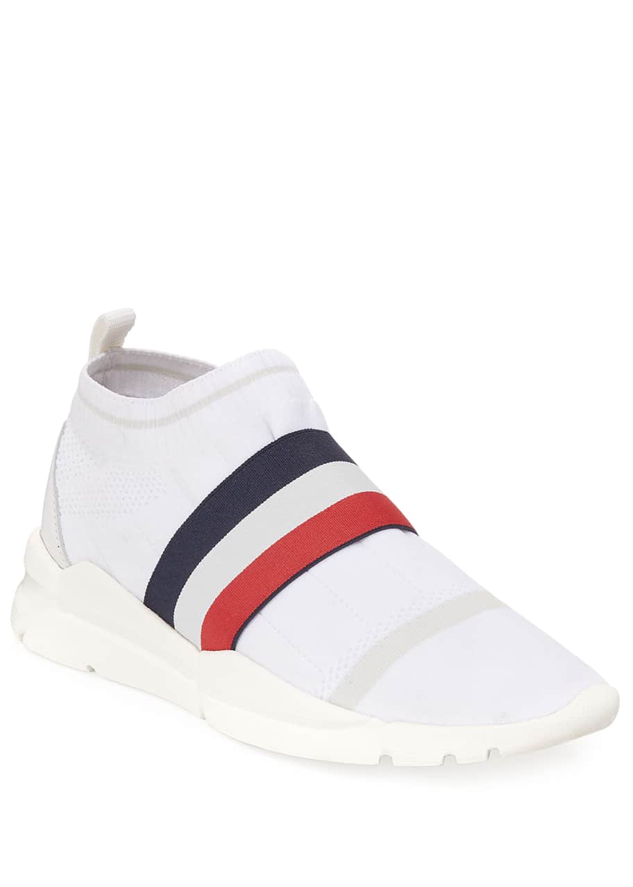 Moncler Men's Adon Mesh-Knit Stretch-Stripe Sneakers Bergdorf