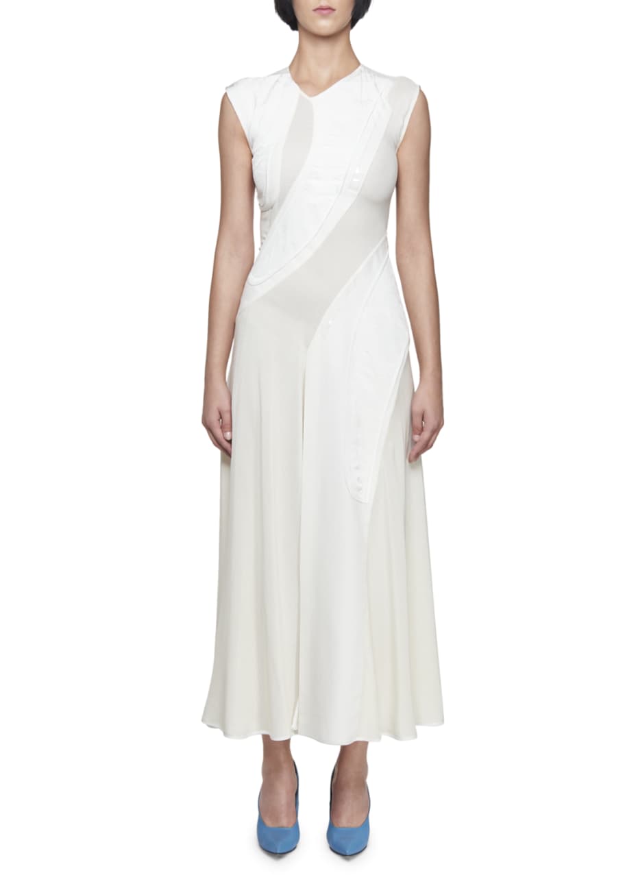 Image 1 of 1: Sleeveless Asymmetric Jacquard Dress