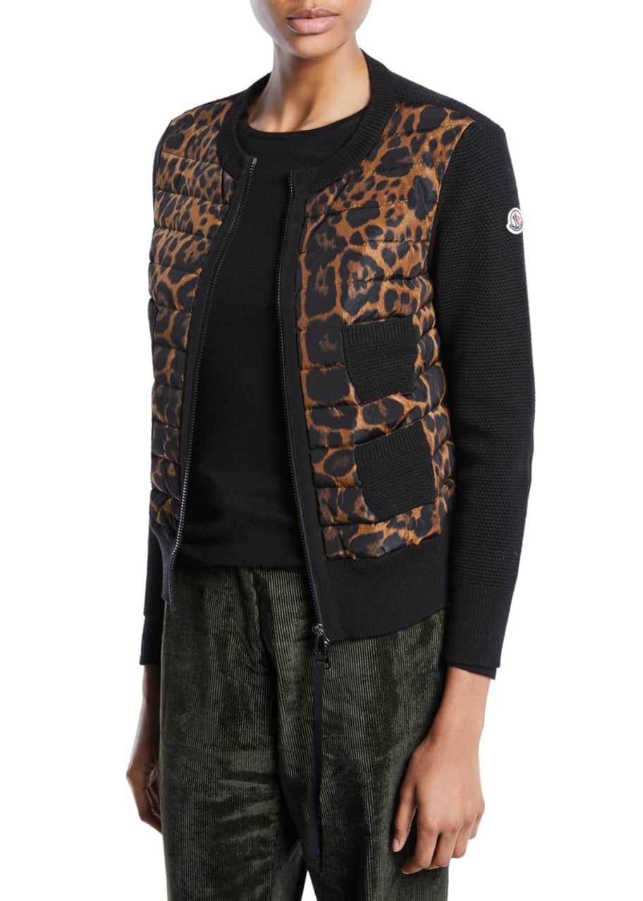 Louis Vuitton Animal Print Zip Front Cardigan