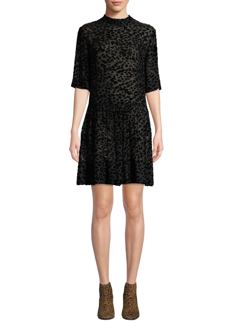 Rag Bone Gia Animal Print Velvet Burnout Shift Dress Bergdorf