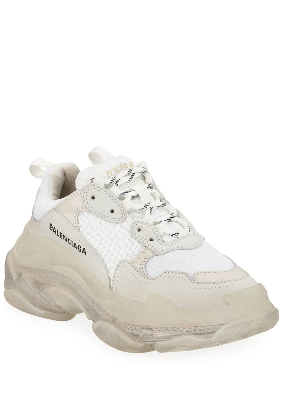 Balenciaga Triple S Air Nylon Sneakers with Logo, Blanc - Bergdorf Goodman