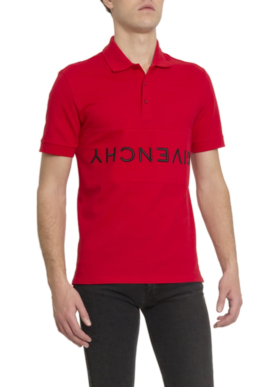 Image 1 of 1: Men's Slim Upside Down-Logo Polo Shirt
