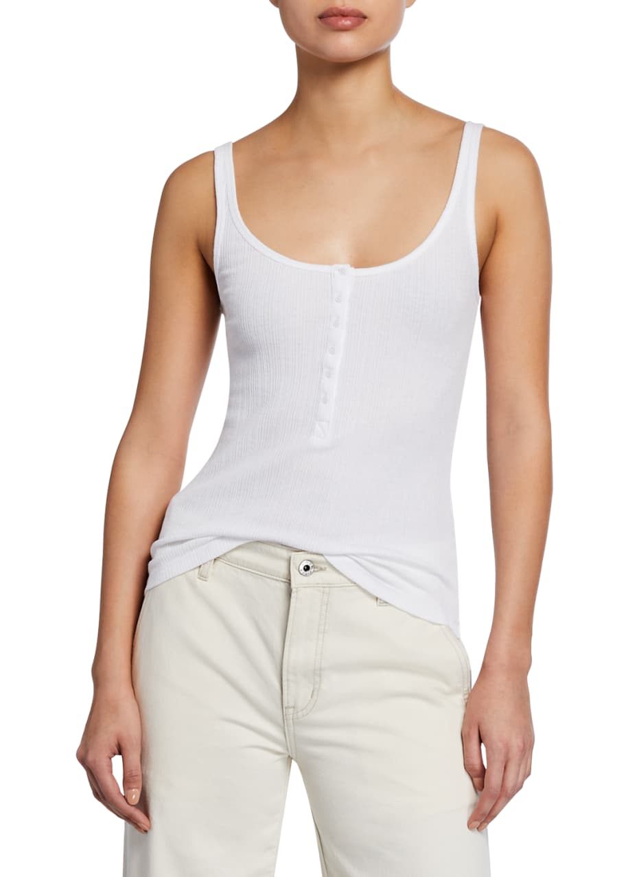 Vince ScoopNeck Henley Tank Bergdorf Goodman