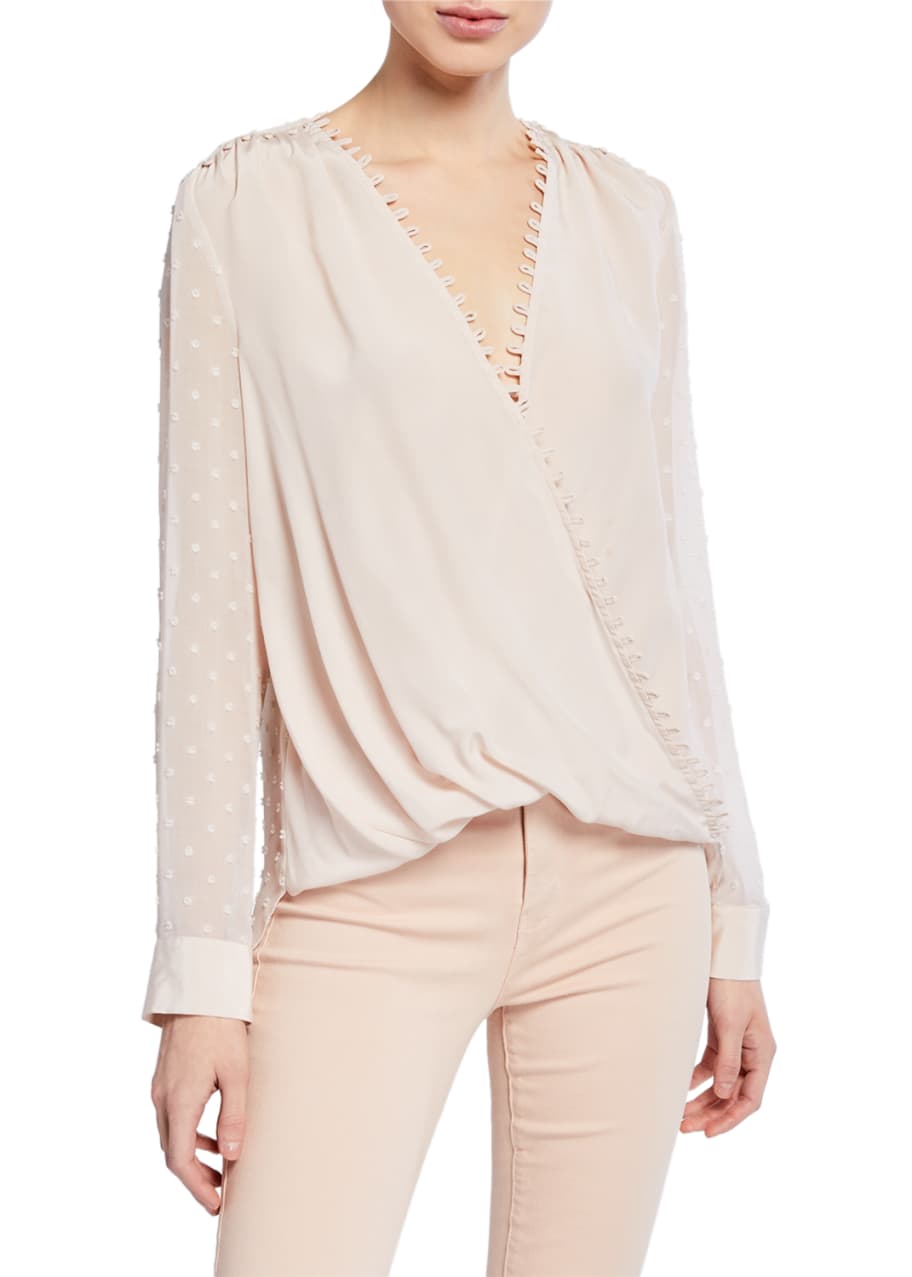 Image 1 of 1: Perry Textured V-Neck Blouse