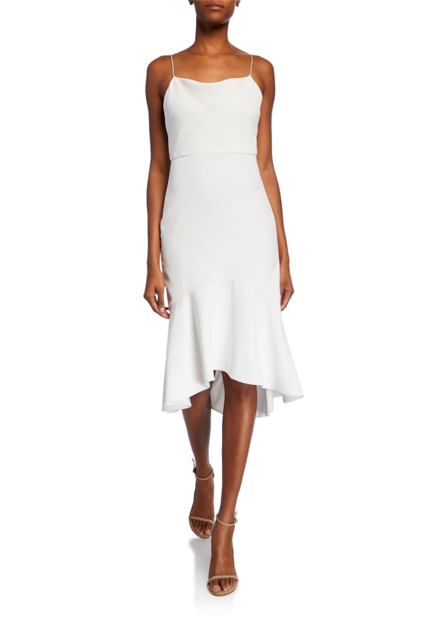 Alice Olivia Adrina Cowl Neck Spaghetti Strap High Low Midi Dress Bergdorf Goodman