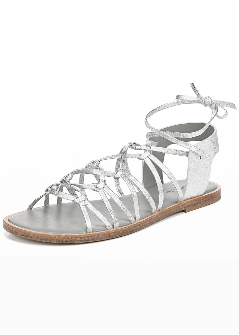 Vince Palmera Flat Metallic Leather Gladiator Sandals - Bergdorf Goodman