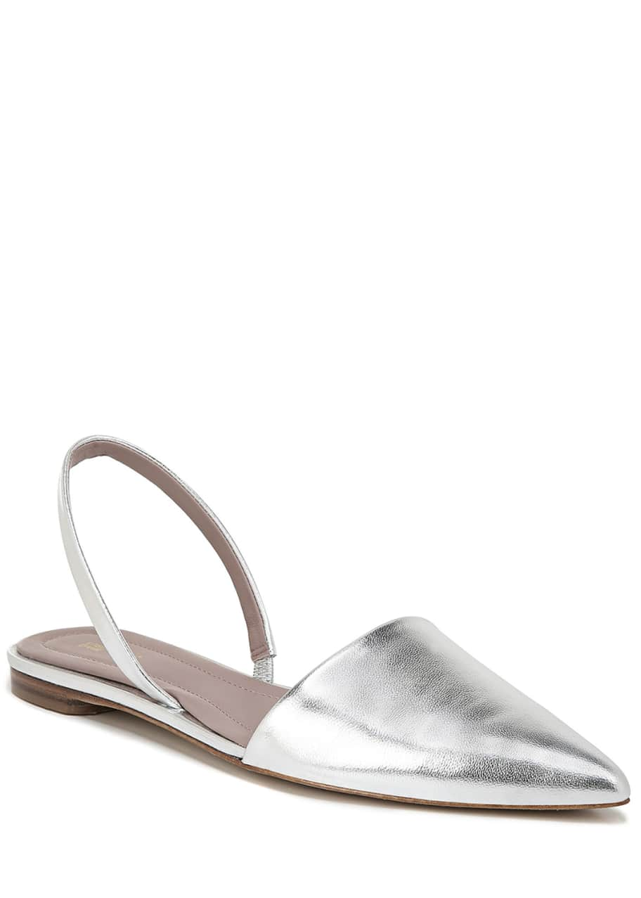 Image 1 of 1: Koko Metallic Leather Slingback Flats