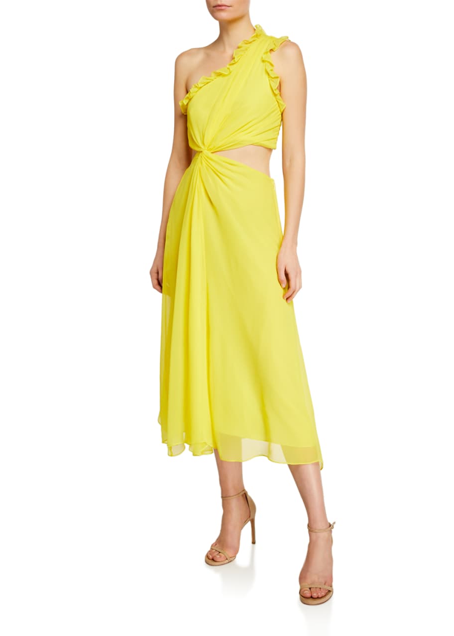 corinne midi dress Miss Circle Women's Corinne White Poplin Flared Maxi Dress with Removable Bow