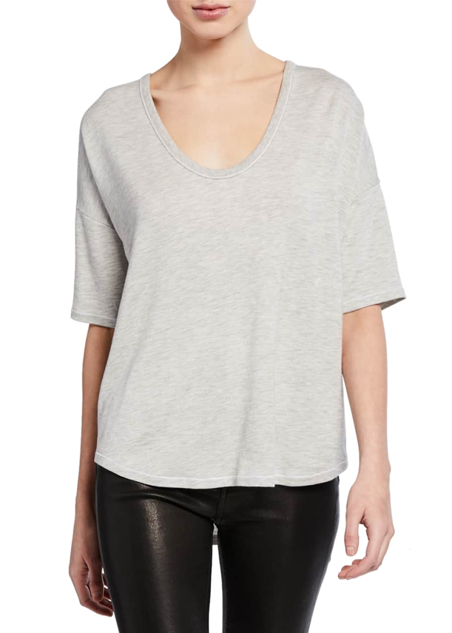 Marlon Scoop Neck Elbow Sleeve Tee