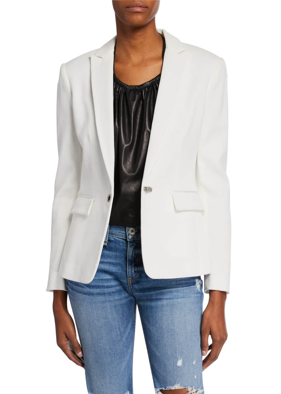 Rag & Bone Lexington Hook-Front Pique Blazer - Bergdorf Goodman