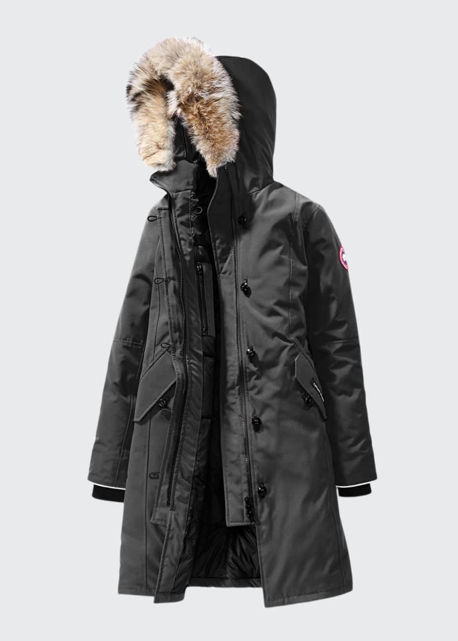 Image 1 of 1: Kid's Brittania Parka with Removable Fur Trim, XS-XL