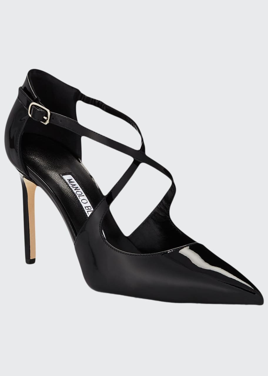 Image 1 of 1: Umice Patent Crisscross Leather Pumps