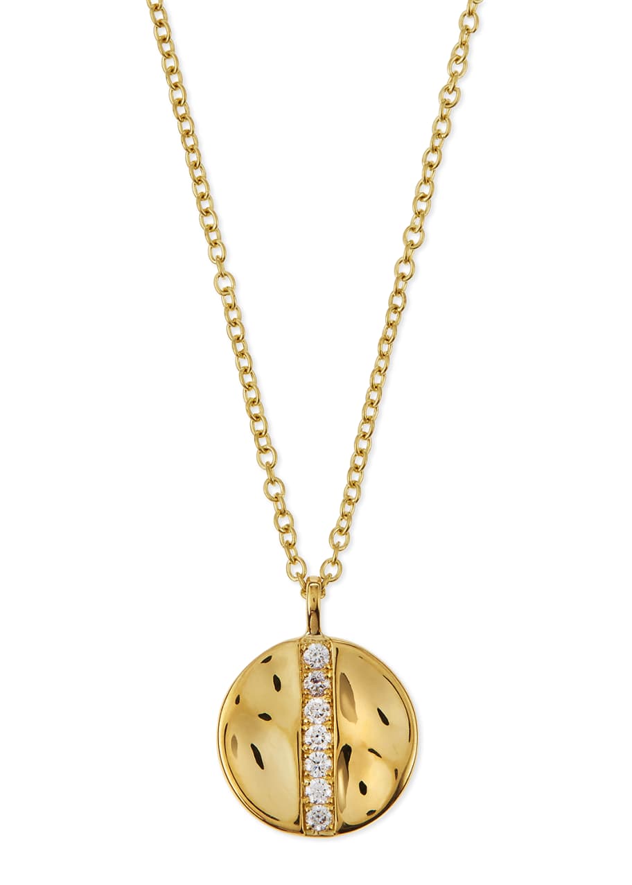 Ippolita 18K Gold Senso Medium 15.5mm Disc Pendant Necklace with Diamonds Bergdorf Goodman