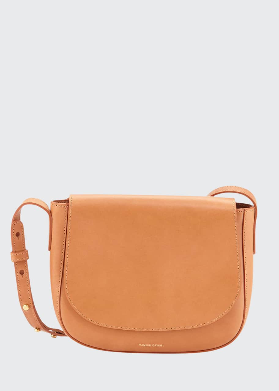 Image 1 of 1: Vegetable-Tanned Leather Crossbody Bag