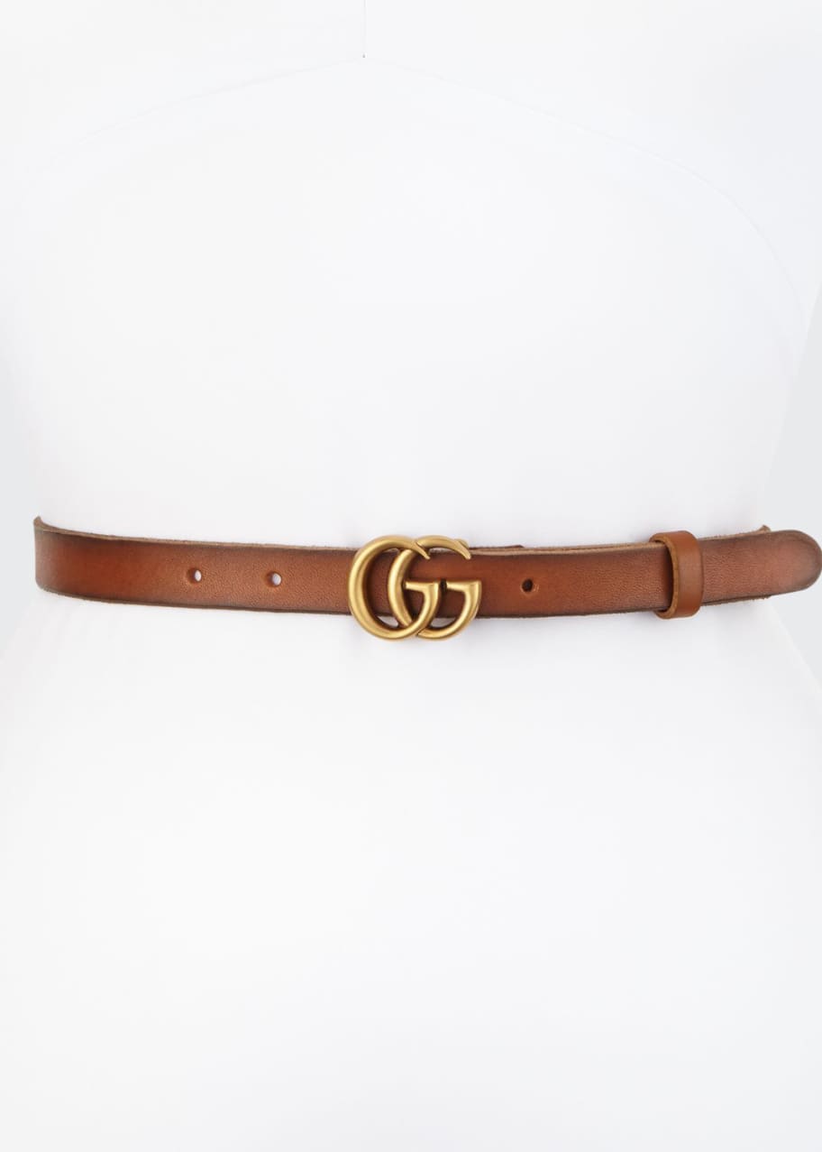Image 1 of 1: Thin GG Leather Belt
