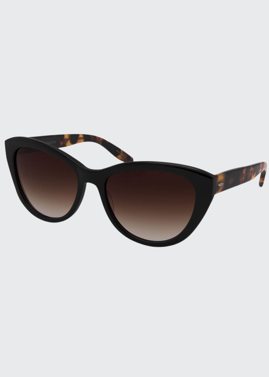 Barton Perreira Graziana Cat-Eye Acetate Sunglasses, Black 